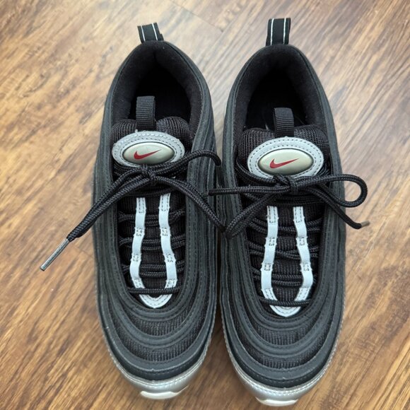 Nike Air Max 97 QS Black/Silver/Red AT5458-001 US Men’s Size 5 - Picture 2 of 7